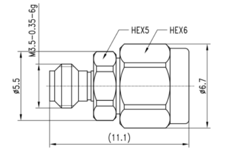 0.8mm Female to 1.0mm Male Adapter