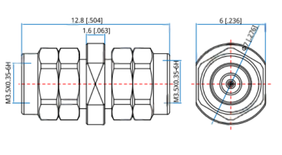 Coaxial Adaptor 0.8mm (M) to 0.8mm (M)