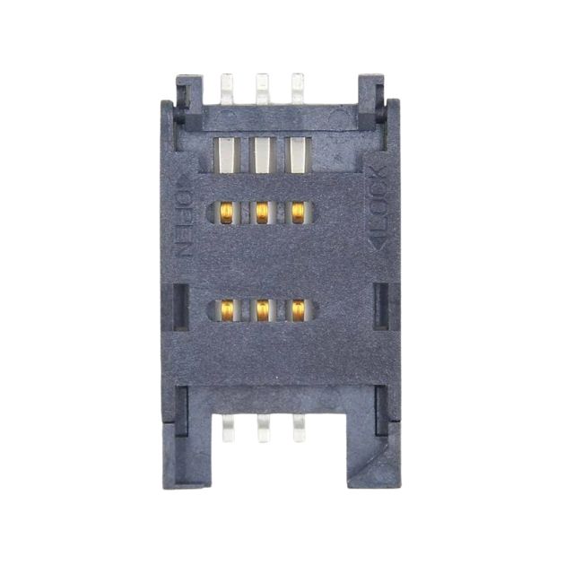 Flip type 6pin SIM Card Holder in Plastic body