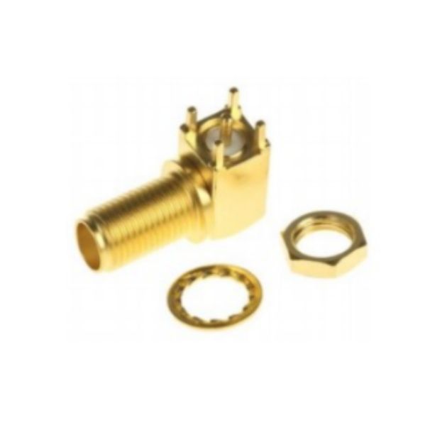 SMA Female Right Angle Bulkhead Connector for PCB Mount