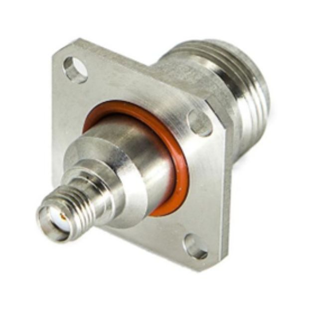 N Female to SMA Female 4 Hole Flange Adapter
