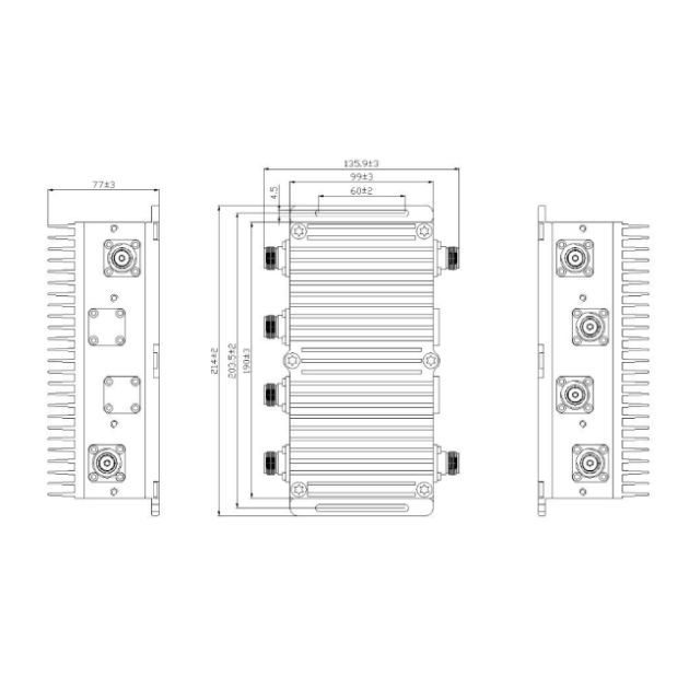 4 in 2 out Combiner (698-3800MHz, N-F )