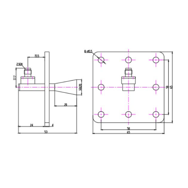 Standard Gain Horn Antenna-21.7-33 GHz