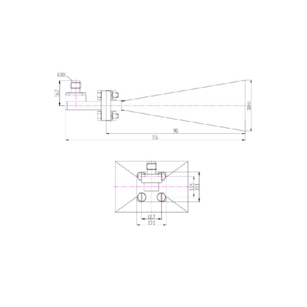 Standard Gain Horn Antenna SRFS320SGAH20+2.92K