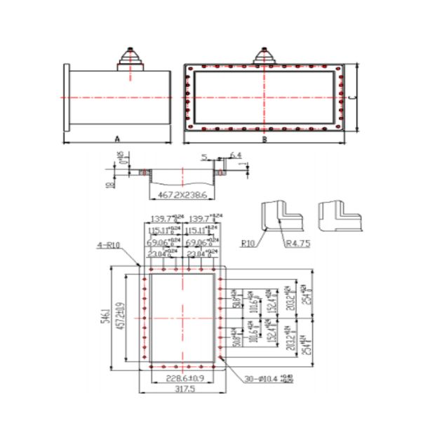 WR1800 Waveguide to Coaxial Adapter Right Angle Part no SRFS5WCANKPA