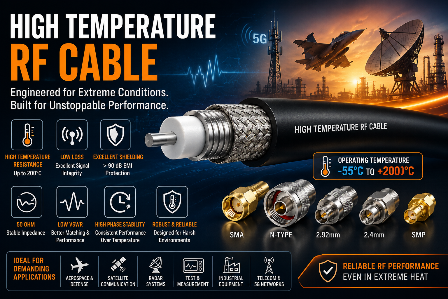 high-temperature RF cables