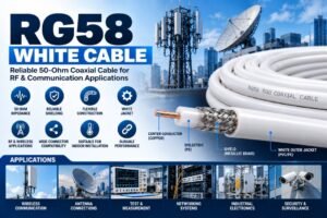 RG 58 White Cable