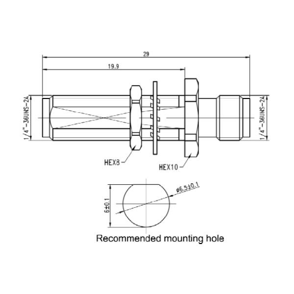 SMA Female to SMA Female Bulkhead Adapter ADPSMAF-SMAF-BA
