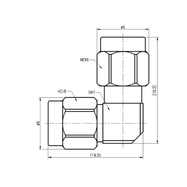 SMA Male to SMA Male Adapter ADPSMAM-SMAM-R