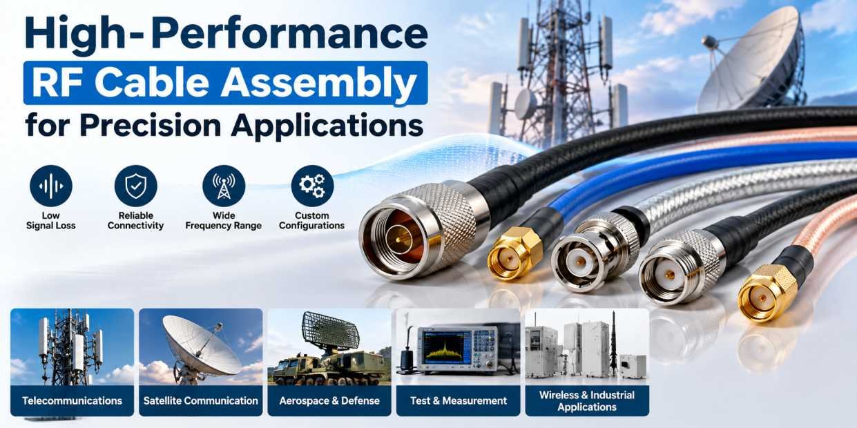 Explore high-performance RF Cable Assembly solutions for precision applications, featuring low signal loss, reliable connectivity, shielding, and quality testing.